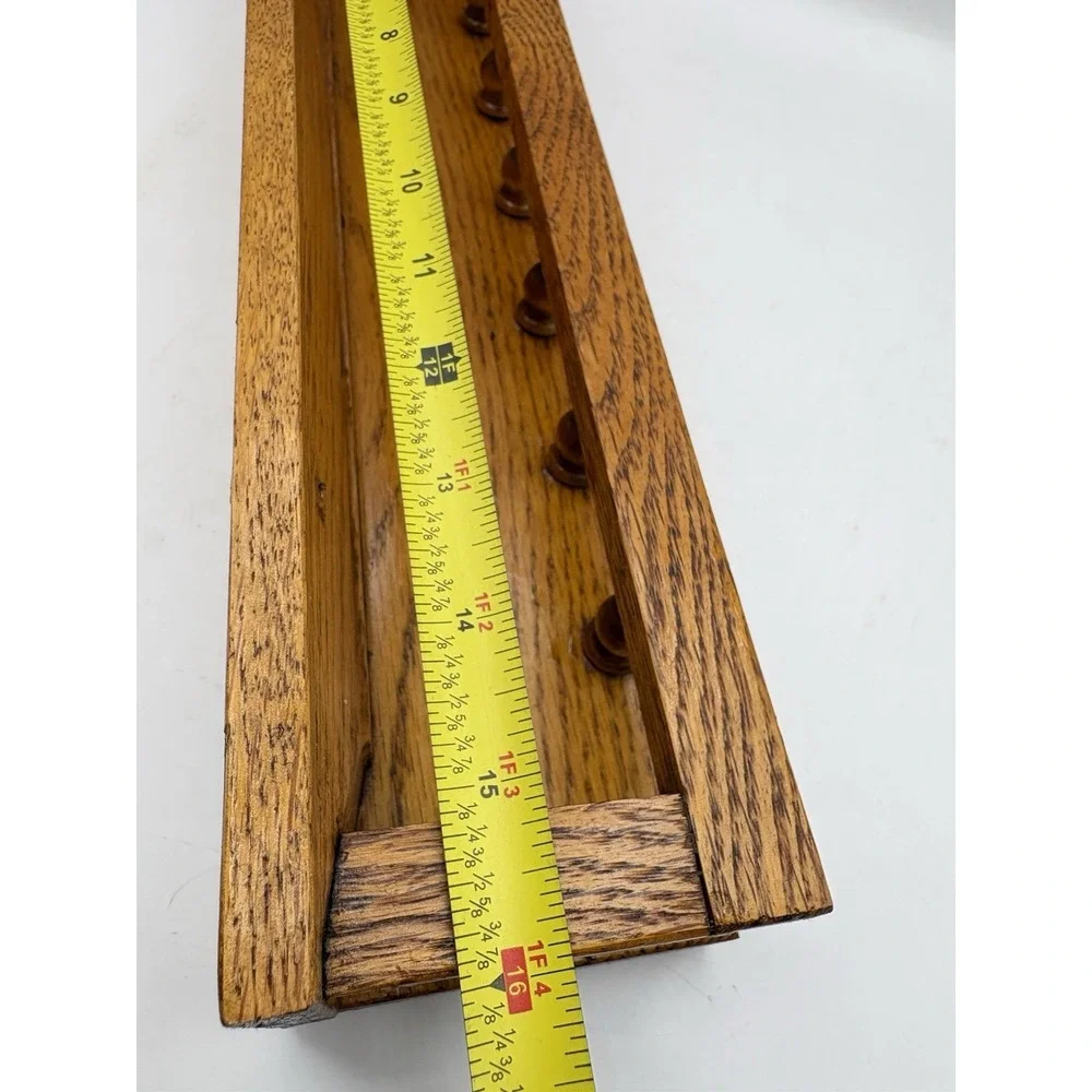 Vintage Spindle Rail Solid Oak Wood Wall Mounted Shelf 16